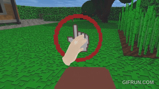 Solitude VR first-person gameplay demonstrating the voxel environment on Meta Quest 2