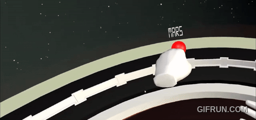 Student interacting with celestial bodies using VR controllers
